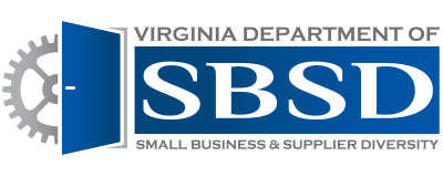 A logo of the virginia department for small business and support.